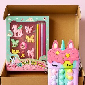 Unicorn Dreams Gift Set – Pop-It Purse & Magical Stationery Bundle